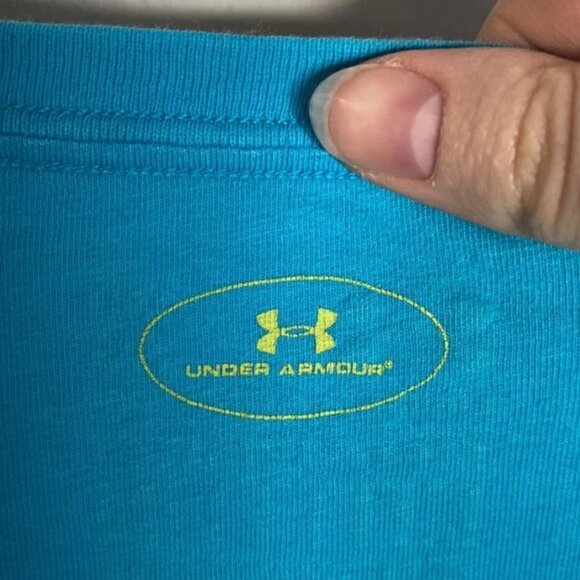 Under Armour XS Blue Charged Cotton Semi-fitted Heather Athletic T-Shirt - Picture 10 of 10